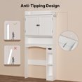 thumbnail image 6 of 70.3"Over The Toilet Storage Cabinet, Bathroom Cabinet with Adjustable Shelves & Toilet Paper Holder, Anti-Tip, White, 6 of 10