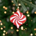 thumbnail image 2 of Northlight 4.5" Red and White Candy Cane Swirl Bauble Wooden Christmas Ornament, 2 of 5
