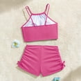 thumbnail image 6 of Xudanell Teen Girls Ruched 2 Piece Swimsuits Modest Tankini Top Boy Shorts Bottoms Sets Summer Bathing Suits Surfsuit (15-16 Years,Pink), 6 of 9