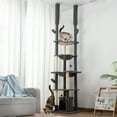 thumbnail image 2 of PawHut 89"-100" Floor to Ceiling Cat Tree w/ Scratching Posts, Grey, 2 of 10