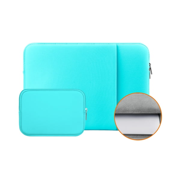 LLAYOO Laptop Sleeve Compatible with 13.3“ MacBook Air Pro Case Front Pocket Cover Bag with Accessories Pouch (Blue,Upgraded Version)