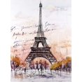thumbnail image 3 of Eiffel tower sketch with an handwritten message - 36"x48" canvas - Print on demand, 3 of 5