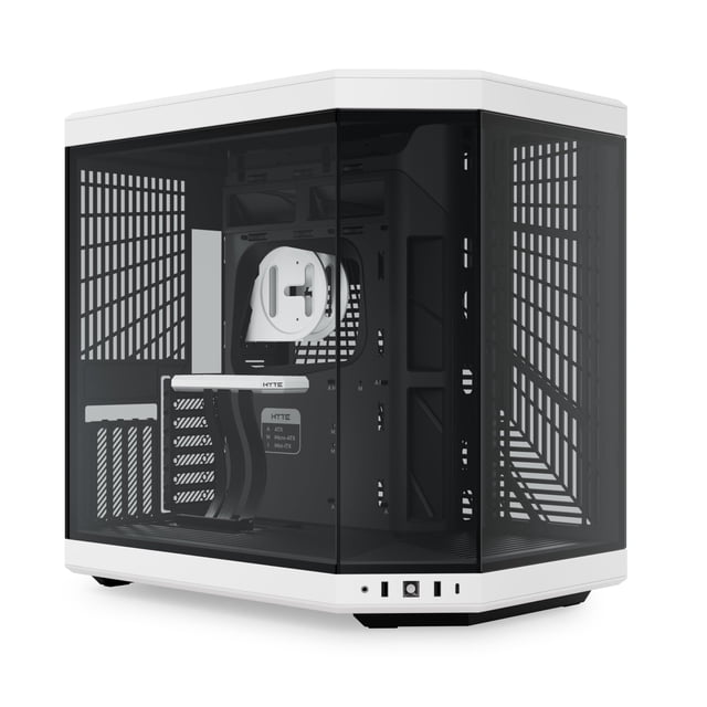 Funda para videojuegos HYTE Y70 mejorada, moderna, blanca