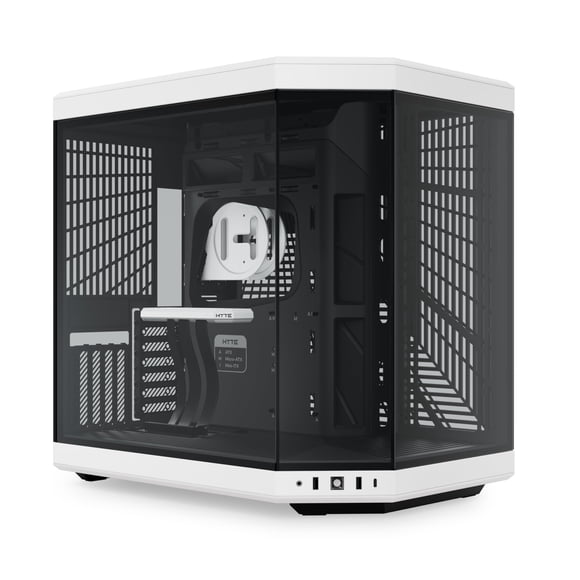 Funda para videojuegos HYTE Y70 mejorada, moderna, blanca