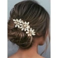 thumbnail image 2 of Gold Wedding Hair Comb Crystal Bridal Hair Clip Rhinestone Wedding Hair Accessories for Bride and Women(Gold), 2 of 4