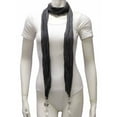 thumbnail image 3 of Gray Long Crinkled Jewelry Scarf With Bauble Tips, 3 of 3