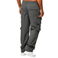 thumbnail image 4 of Dresfit Work Pants Men Spring Big and Tall Baggy Sweatpants Relaxed Fit Solid Color Carpenter Trousers with Multipockets Summer Elastic Waist Strech Running Joggers Dark Gray M, 4 of 4