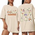 thumbnail image 3 of Halloween Shirts For Women Oversized Ghost Reading Books T-shirt Cute Spooky Bookish Short Sleeve Tee Tops, 3 of 5