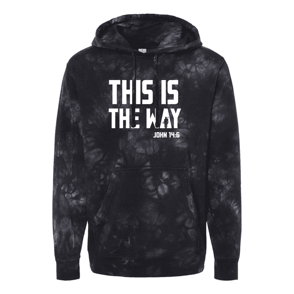 Trenz Shirt Company Mens Christian Shirt This is The Way John 14:6 Scripture Tie-Dye Hoodie-Black-medium