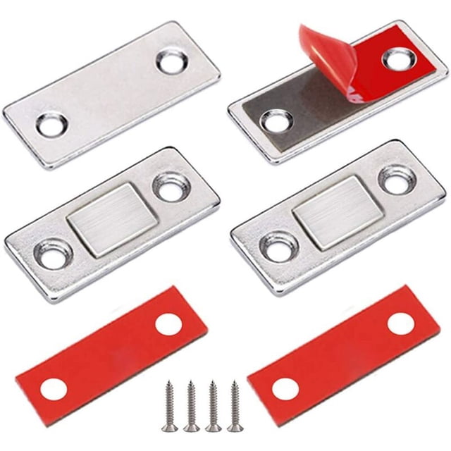 piezas de cierres magnéticos de metal ultrafino, cierres magnéticos adhesivos, imán fuerte para puertas correderas, cajones, ventanas, armarios, etc. Kuyhfg Bienvenido a Kuyhfg