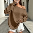thumbnail image 2 of GUACER Womens One Shoulder Tops Trendy Soft Oversized Long Sleeve Blouses for Everyday Date Casual, 2 of 9