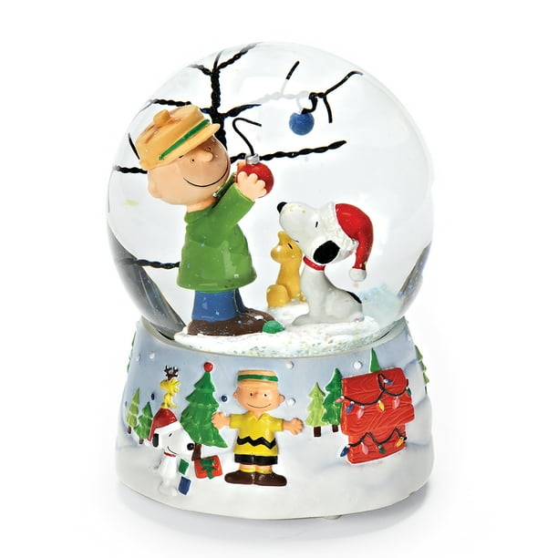HandPainted Musical Christmas Charlie Brown Snow Globe