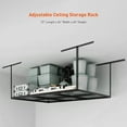 thumbnail image 2 of 96" x 36"x 40" Overhead Garage Storage Rack, 22''-40" Height Adjustable Metal Ceiling Storage Organization System, 600lbs Weight Capacity, Black, 2 of 8