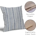 thumbnail image 4 of Blue Boho Striped Pillow Covers 18X18 Inch Set of 2, Herringbone Print Pattern Decorative Throw Pillowcases Outdoor Farmhouse Cushion Case Couch Sofa Bed Decor, 4 of 5