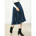 thumbnail image 2 of INSPIRE CHIC Jupe Midi Plissée en Velours Taille Haute Élastique pour Femmes, 2 of 6