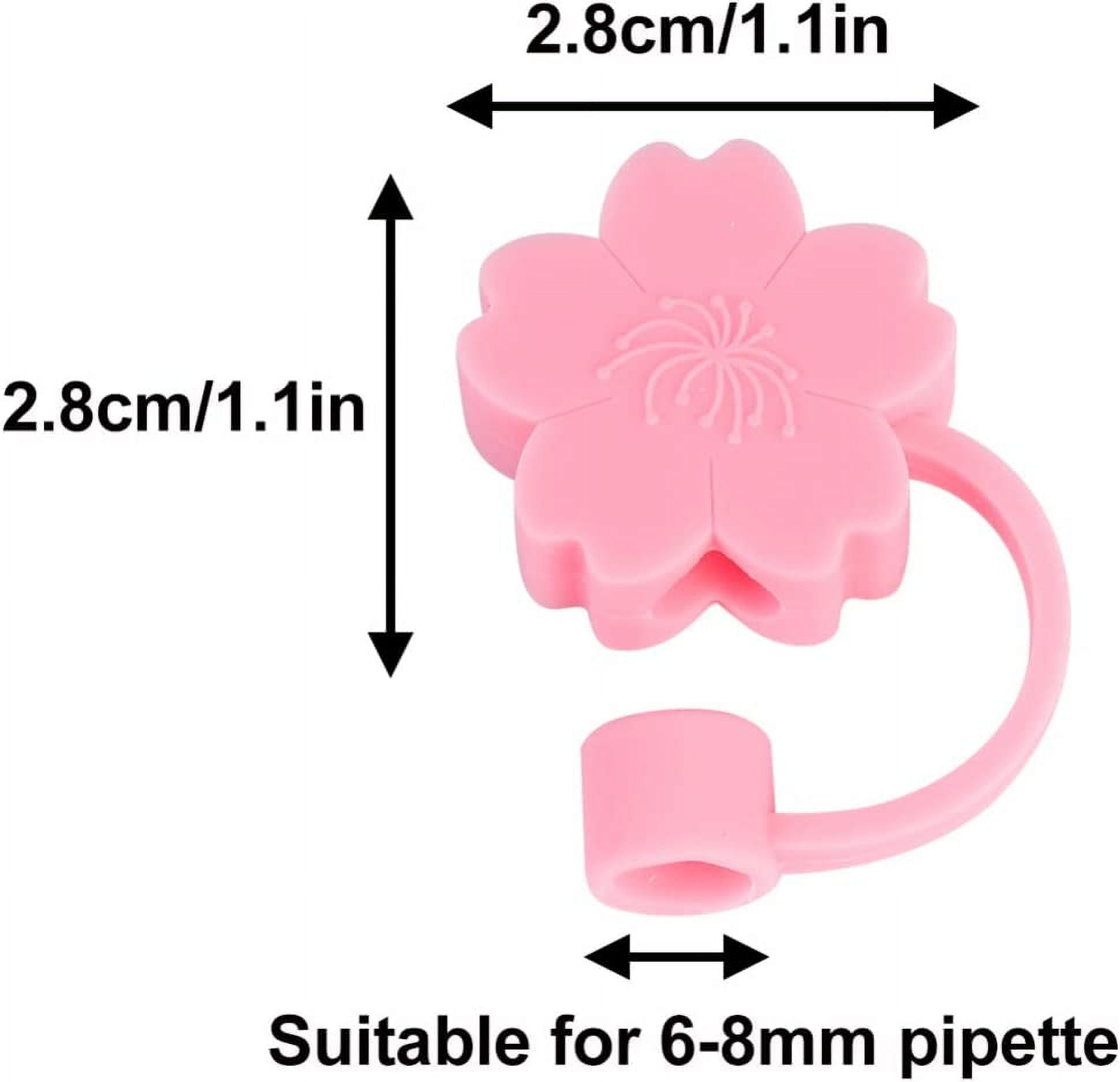  Gibleitz 8PCS Pink Food Straw toppers Concha Drink