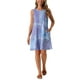 thumbnail image 2 of Vestidos de verano para mujeres INSPIRE CHIC, vestido sin mangas de teñido anudado, vestido casual de playa con bolsillos, talla S, teñido anudado azul y púrpura, 2 of 6