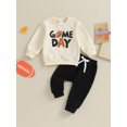 thumbnail image 2 of Bagilaanoe 2PCS Toddler Baby Boy Pants Set Print Long Sleeve Sweatshirt Pullover Tops + Sweatpants 3M 6M 12M 18M 24M 3T Kids Casual Sweatsuits, 2 of 8