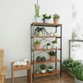 thumbnail image 2 of Legooin® Industrial 5-Tier Bookshelf,  Vintage Brown, Metal Frame, All Ages, Home/Office, 2 of 7