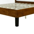 thumbnail image 7 of Full Bed Frame With Headboard,Three-Piece Mid-Century Modern Solid Wood Bed Frame,No Box Spring Needed Platform Bed,Brown, 7 of 7