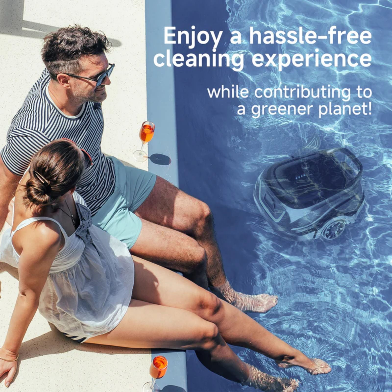 2025 New Upgraded WYBOT A1 Cordless Robotic Pool Vacuum Cleaner - Floor-Only Cleaning for Above Ground Flat-Bottom Pools (Up to 1,076 sq. ft), 120-Min Runtime, Black Green