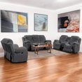 thumbnail image 1 of Cosmic Homes Cascade 3-Piece Power Recliner Set In Luxurious Fabric Upholstery - Grey, 1 of 5