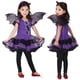 thumbnail image 4 of Disfraz de bruja vampiro para Halloween para niñas pequeñas, disfraz de princesa para cosplay, ropa de fiesta de carnaval con diadema y alas, 4 of 5