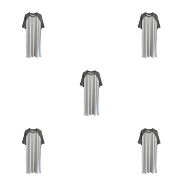 Camisón de algodón Qarigey oscuro transpirable cuello camisa de dormir agradable a la piel
