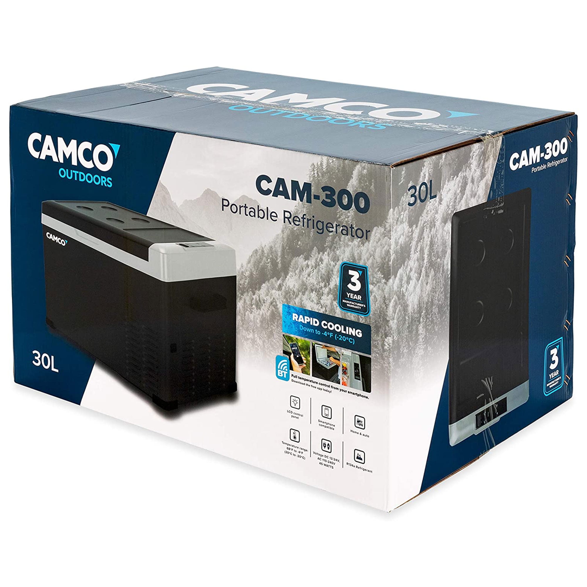 Camco CAM-300 30L Portable Refrigerator/Freezer with LCD Control Panel