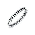 thumbnail image 3 of Braided Dainty Criss Cross Celtic Trending Oxidized Ring Band 925 Sterling Silver Size 9, 3 of 5