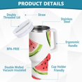 thumbnail image 2 of Yayeee 40oz Stainless Steel Tumbler with Straw and Handle Double-Wall Insulated Travel Water Bottle, Cartoon Watermelon, 2 of 8