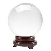 Amlong Crystal 5" (130mm) Crystal Ball with Wood Stand
