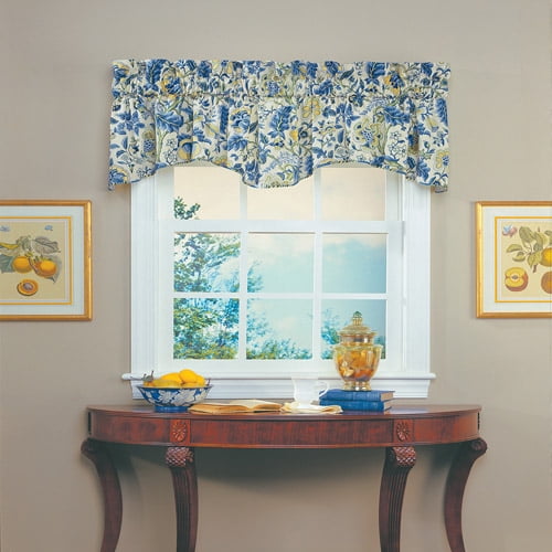 Waverly IMPERIAL DRESS Scalloped Valance 78 X 20 Blue/Yellow Jacobean 3 Availabl 
