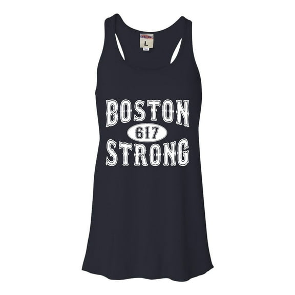 Womens Boston Strong 617 Flowy Racerback Tank Top T-Shirt