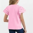 thumbnail image 7 of THDHVS Toddler Summer T-shirts,Summer Casual Tops for Kids,Girls' Summer T Shirts Crewneck Solid Color Flounce Short Sleeve Cute Casual Tops Pink 5-6 Years, 7 of 7
