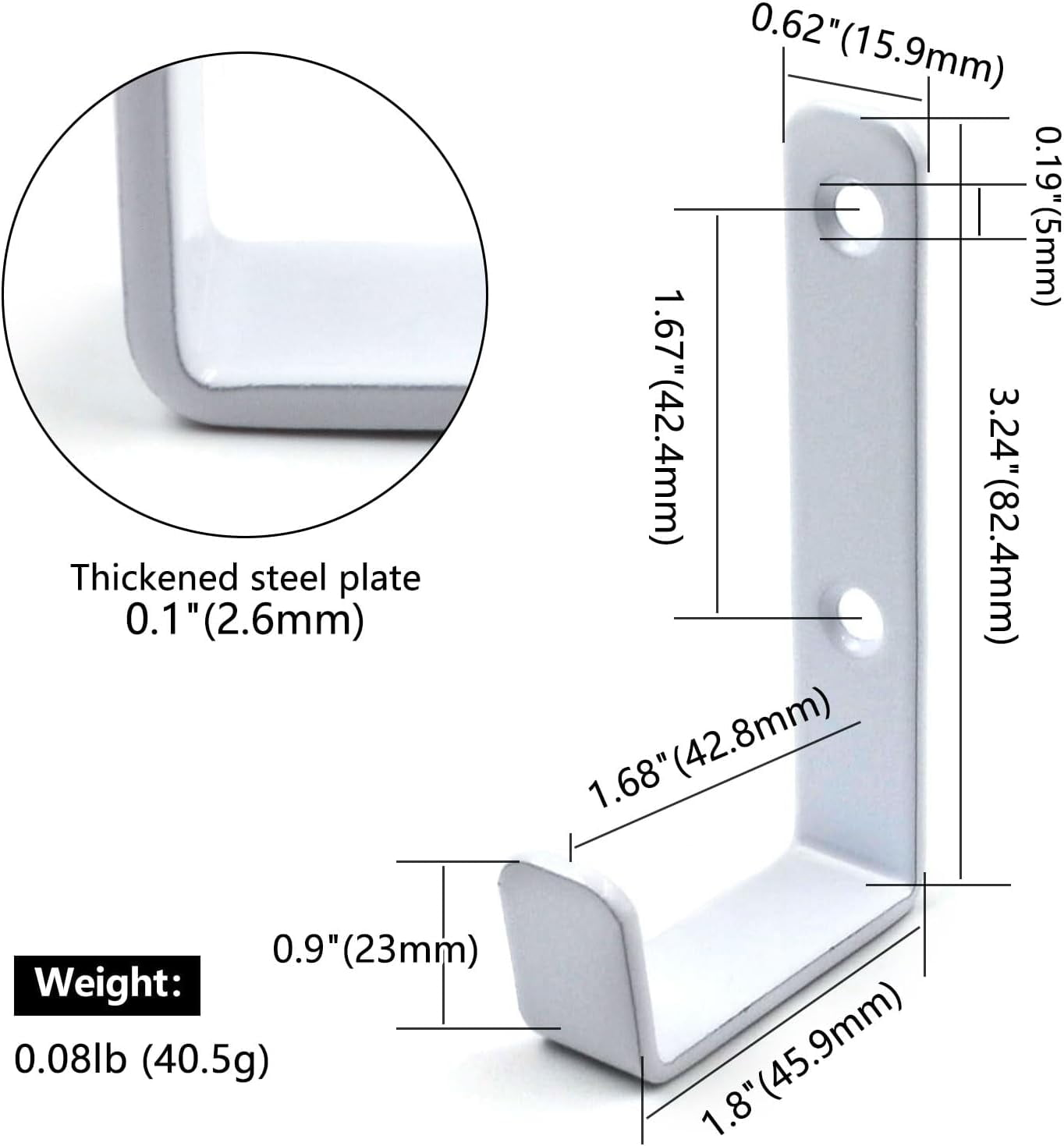 ABCISI (12 Pack) Heavy Duty Steel Wall J Hooks with Double Hole Screws Stronger Installation for Hanging Home, Office, Garage, Bathroom, Dressing Rooms, Wall-Mounted Coat Racks, Black