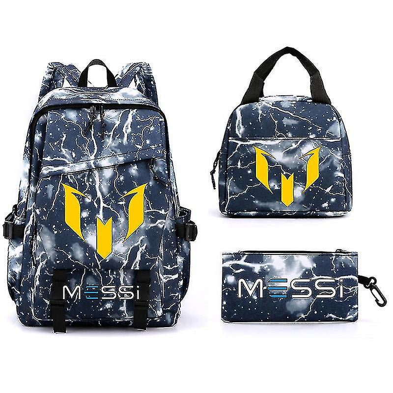 Football No 10 School Bags Teen Girls Boys Laptop Rucksack Student Shoulder School Bag Simple Capacity Backpack With Lunch Bag