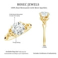 thumbnail image 6 of Rosec Jewels Round Moissanite Solitaire Engagement Ring for Women - 2 Carat - 8 mm - Celtic Knot Ring - D-VS1 Grade Certified, 14K Yellow Gold, US 6.50, 6 of 9