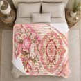 thumbnail image 5 of Romantic Peonies White Flowers Jeweled, Cozy Botanical Garden Scene, Warm Flannel Blanket for Sunroom and Reading Nook, Garden Lovers Valentine's Day Gift, Artistic Home Decor, 5 of 9
