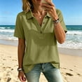 thumbnail image 3 of TGSLY Women's Work Golf Shirts Soft Breathable Collared Short Sleeve Tops Relaxed Dressy Casual Half Button Down Solid Color Blouses S, 3 of 7