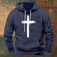 thumbnail image 2 of Mens Hoodies Crosses Printed Pullover Hooded Sweatshirts with Pockets Drawstring Fall Fleece Lined Sweatshirts Work Wear Sweaters Comfortable Hoody Long Sleeve Tops Hoodie for Men, 2 of 3