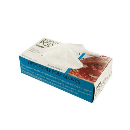 Disposable Poly Gloves, 4 Count