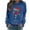 Blue, variant on Ugly Christmas Sweater for Women 2024 Funny Christmas Sweatshirt Crewneck Xmas Print Long Sleeve Blouse Party Pullover Sweatshirt Tunic Tops Hoodless Shoulder Sweatshirt Gifts for Christmas