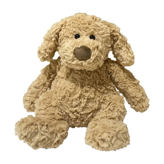 Realistic Sitting Yellow Dog Plush Toy Soft Stuffed Toy Washable Plush Pillow Doll For Children Nursery Decors