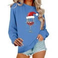 thumbnail image 2 of Xdegoge Christmas Long Sleeve Shirts for Women Wine Glass Holiday Crew Neck Sweat Shirt Vacation Winter Long Sleeve Sweatshirt Funny Casual Pullover Sweatshirts Cute Loose Tops 2025, 2 of 6