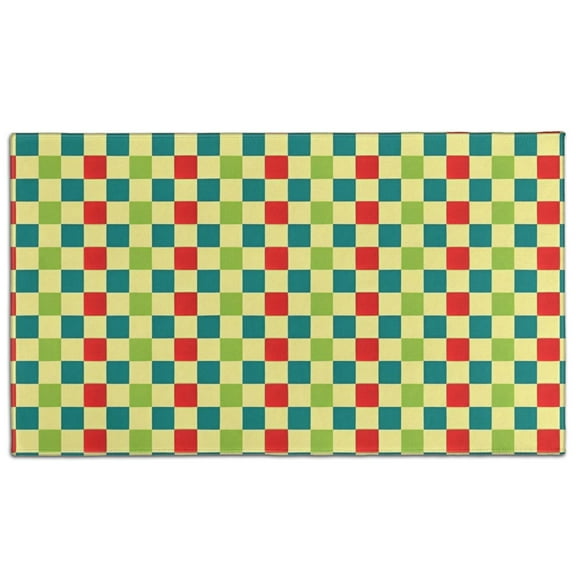 Multi Color Checkerboard Checkered Pattern Door Rugs,Washable Non Slip Door Mats Indoor,Decorative Door Mats,Entry Mat Indoor for Entrance,Bedroom,Kitchen,Bathroom,17"x30"