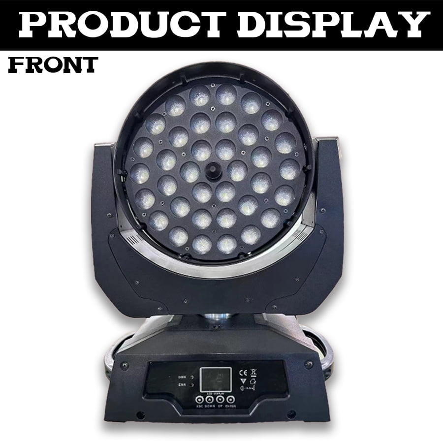 2Pcs 36x18W RGBW 6in1 LED Zoom Wash Moving Head Light DMX Control Stage Lighting  DJ Disco Party Lights