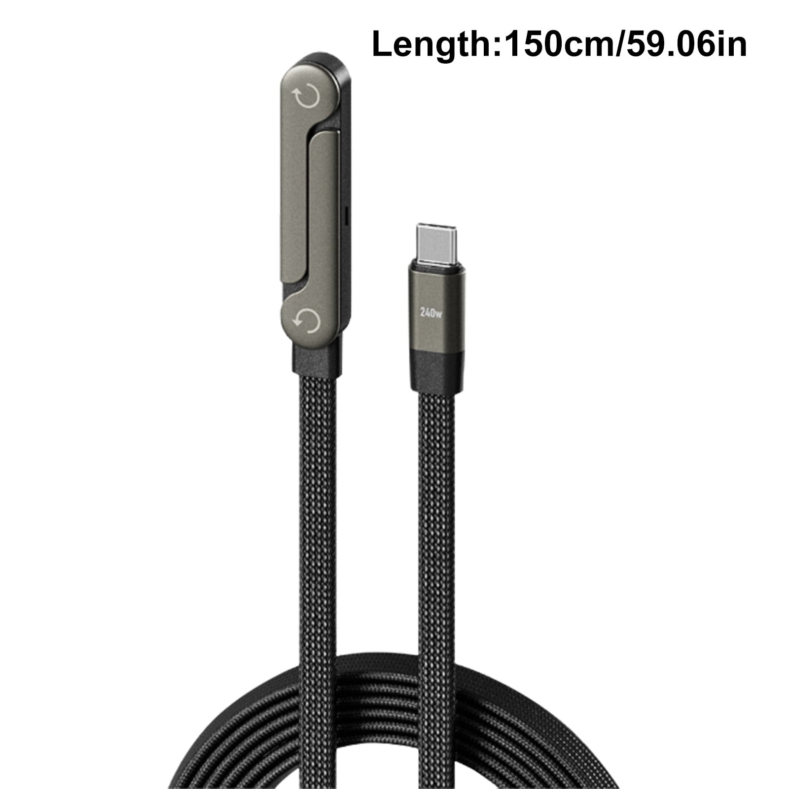 Sideways Phone Charger, 2-in-1 Invisible Holder Charger Cable – Fast Charging Cord with Built-in Phone Stand, 240w Braided Fast Charge Cable, for Smartphones Tablets(65W A-C 2pc)