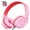 Pink & Red, variant on On-Ear Headphones with Microphone, Lightweight Folding Stereo Bass Headphones with 1.5M Tangle Free Cord, Blue & Green