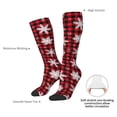 thumbnail image 5 of Picia Women Crew Soft Moisture-wicking Socks Snowflakes On A Buffalo Plaid Pattern Design Cotton Socks, One Size fit All, 5 of 9